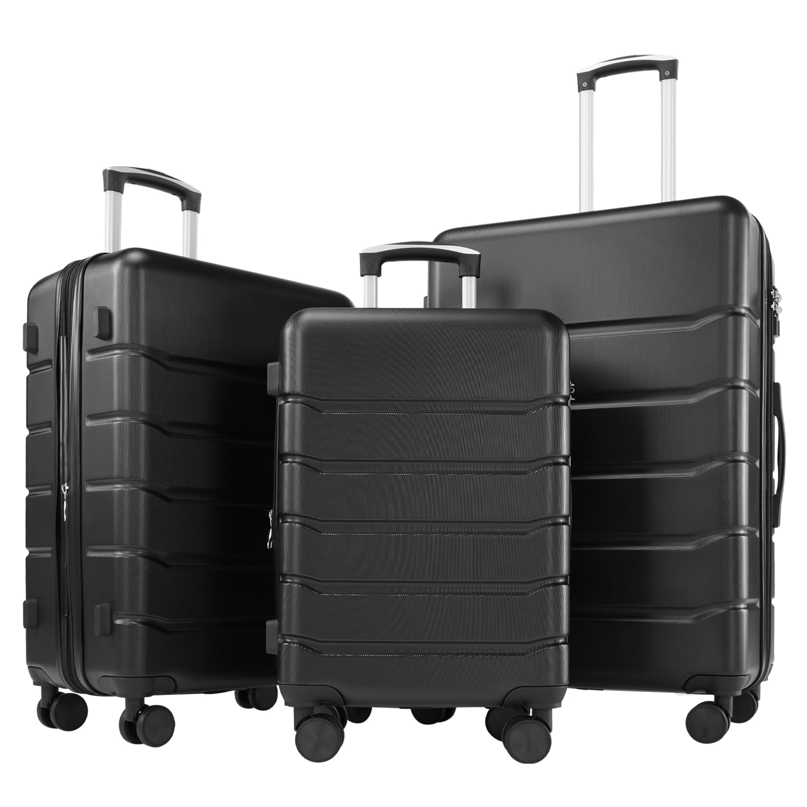 Sweetcrispy Luggage Spinner Wheels Lightweight Expandable Travel Hard Shell Suitcases with TSA Lock, Bronze Black, 3-PCS Set (20/24/28 Inch) Image Sweetcrispy Luggage Spinner Wheels Lightweight Expandable Travel Hard Shell Suitcases with TSA Lock, Bronze Black, 3-PCS Set (20/24/28 Inch) Image