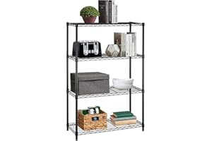 BestOffice Shelf Unit, Garage Shelving Unit 36"x14"x54" 4 Tier 1000LBS Weight Limit Layer Shelf Adjustable Steel Wire Metal S