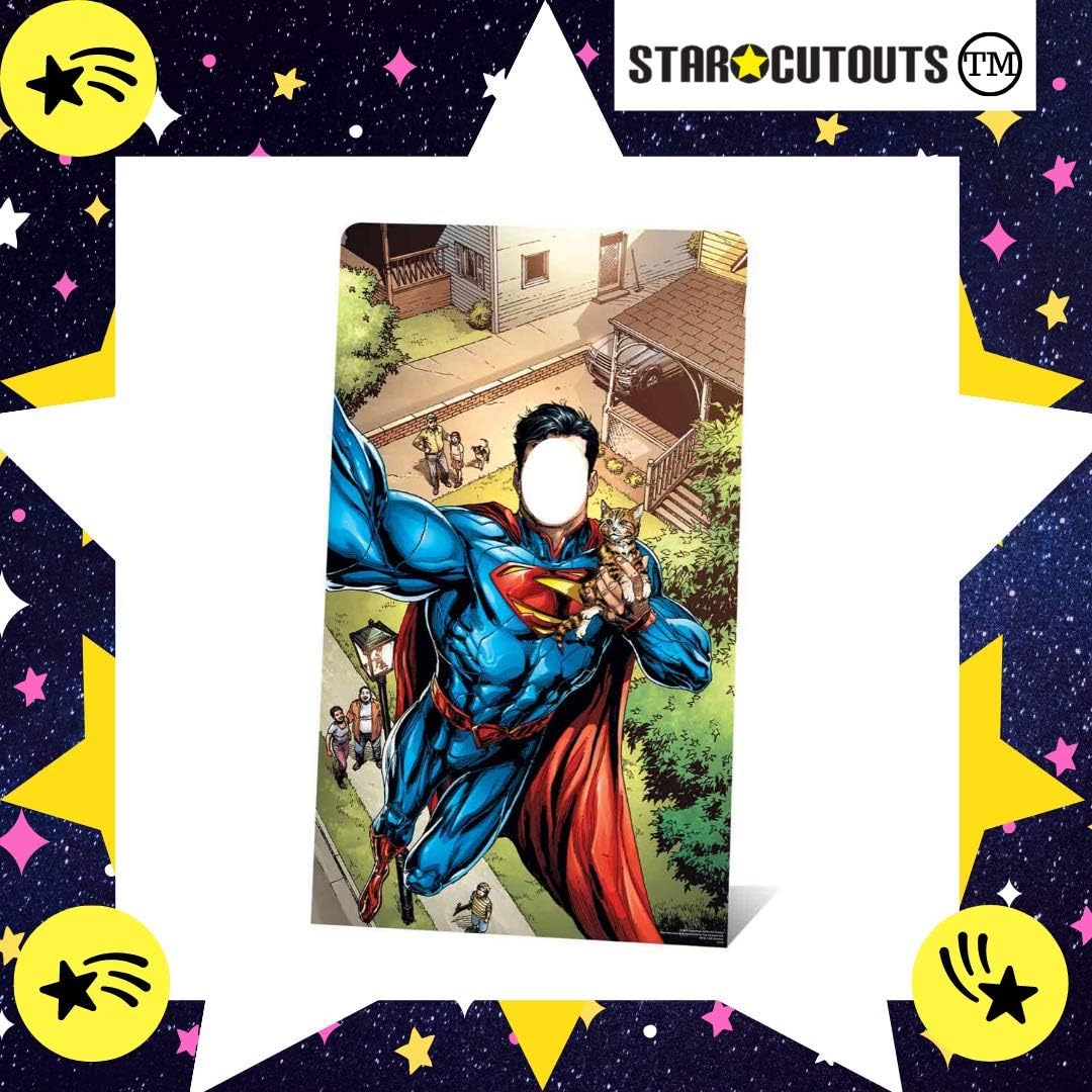 SC843 Superman Selfie Cardboard Cutout Stand In Perfect for Superman Parties Superhero Events and Fans Height 168cm Width 96cm - Image 3