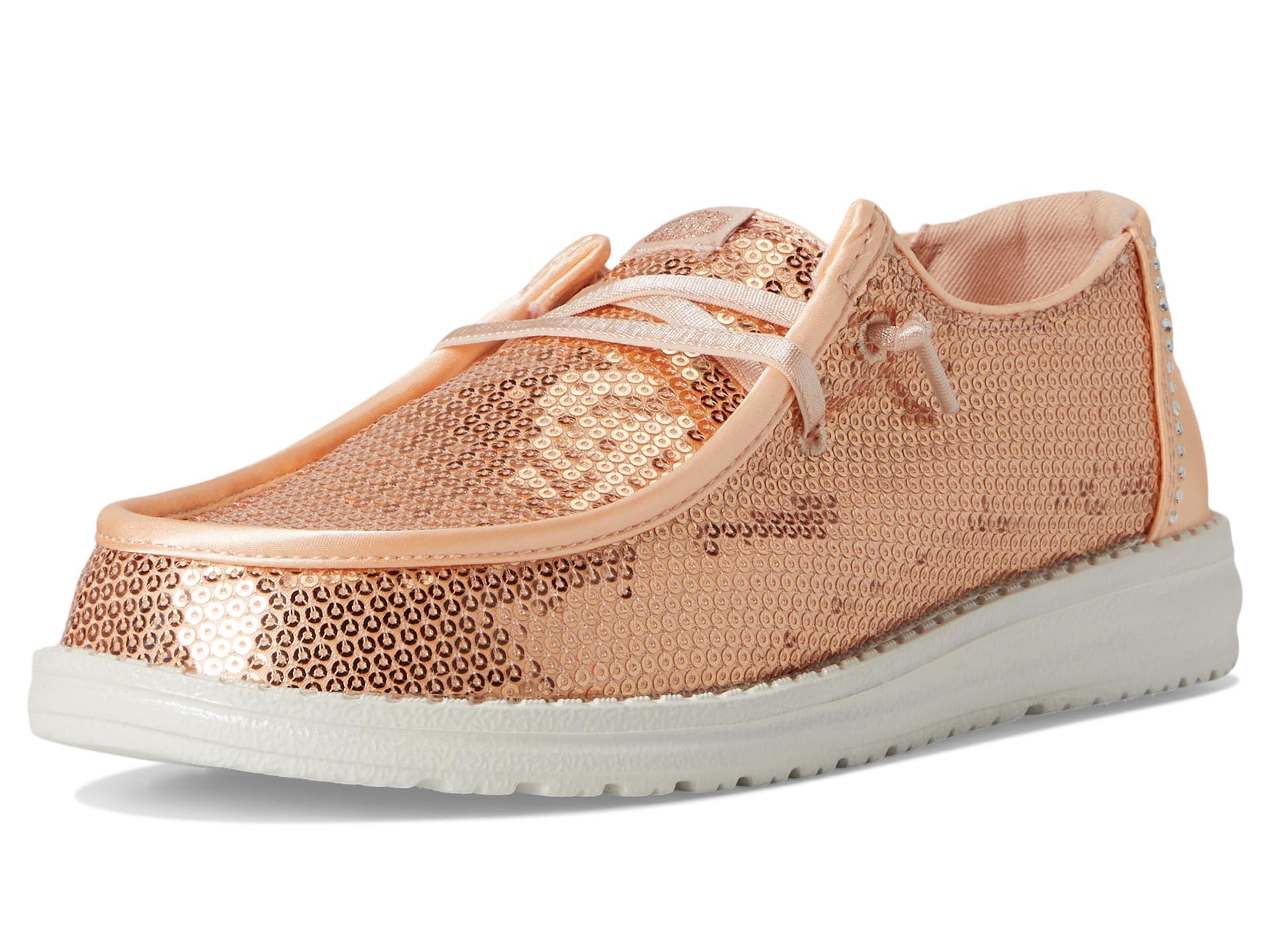 HEYDUDE Womens Wendy Disco Sequin Blush 11 Medium