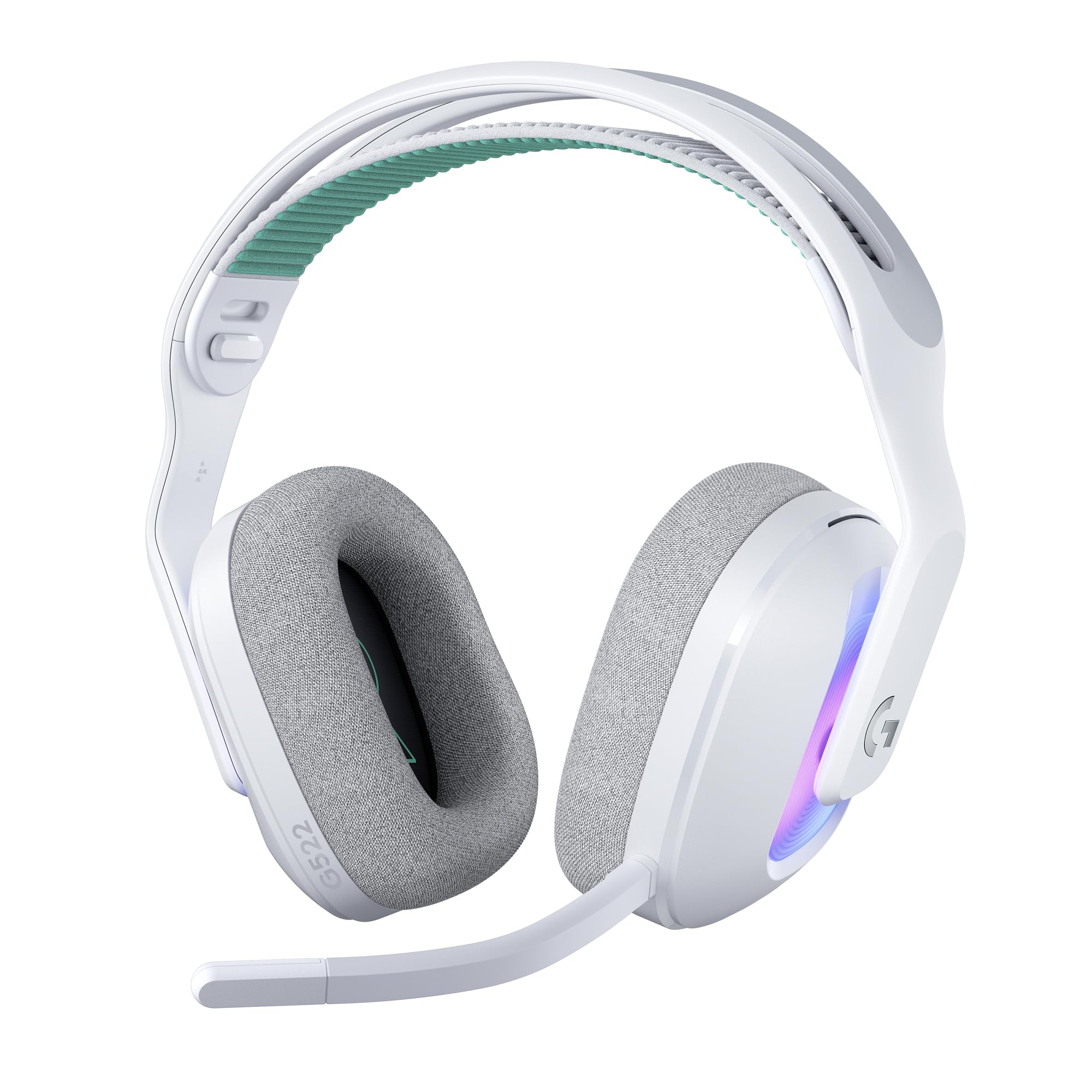 Logitech G G522 LIGHTSPEED, Kabelloses Gaming-Headset,Full-Band-Mikrofon, erweitertes Audio, Tri-Connect (LIGHTSPEED, Bluetooth, USB A auf C), LIGHTSYNC RGB, für PC und Nintendo Switch/Switch 2 – Weiß