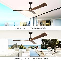 KAPOEFAN 60" Ceiling Fan No Light, Outdoor Ceiling