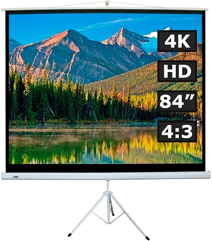 Pantalla De Proyector Portátil Con Trípode - 80 Pulgadas, 16:9, 4K/HD, Bolsa De Transporte