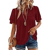 Bellcoco Womens Summer Tops Butterfly Short Sleeve V Neck Boho Blouses Swiss Dot Shirts Dressy Casual Flowy Outfits 2026