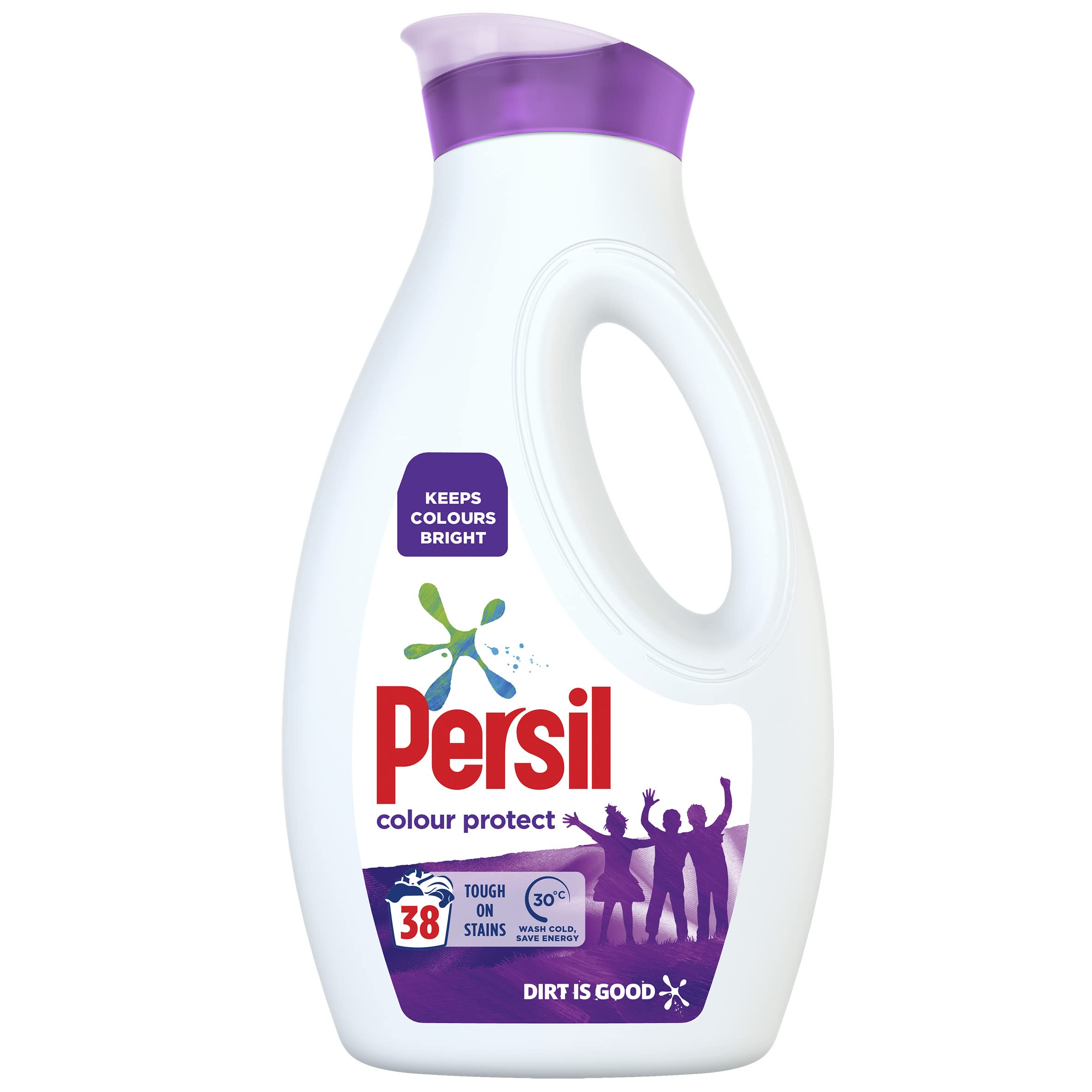 Persil Colour Laundry Washing Liquid Detergent keeps colours bright 100% recyclable bottle 38 wash 1.026 l