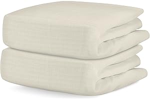 Newton Baby Fitted Single Layer Crib Sheet (2-Pack) - Ultra Breathable and Soft, Organic Cotton, Fits All Standard Cribs, Oatmeal