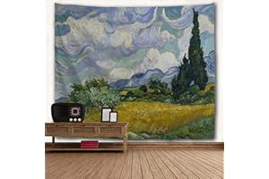 WIHVE Tapestry Van Gogh Wheat Field Cypresses Tapestry Wall Hanging Home Decor for Living Room Bedroom Dorm Room 60 x 40 inches
