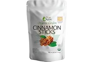 True Organic Ceylon Cinnamon Sticks, 04 Ounces, USDA Organic & Kosher Certified, Non-GMO, Ceylon Cinnamon Stick, Pure Ceylon Quality.