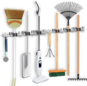 IMILLET 2 Broom Holder Wall Mounted, Stainless Steel Broom Mop - View #11