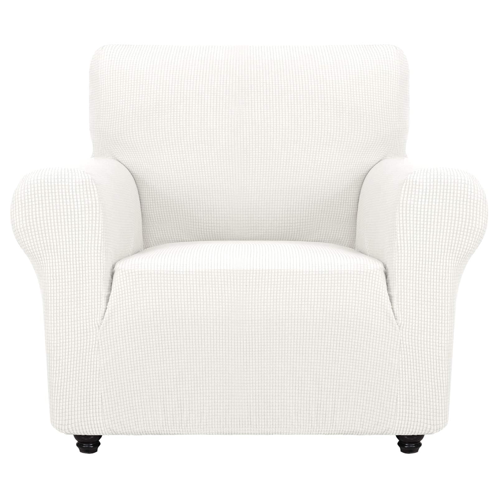 Photo 1 of ZNSAYOTX Super Stretch Chair Slipcover Universal Sofa Chair Covers for Living Room Dogs Pet Furniture Protector Spandex Armchair Slipcovers with Anti Slip Foam Sticks (White, Chair)