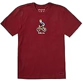 Life is Good Men's Crusher Tee Shirt, Short Sleeve Cotton Graphic T-Shirts, Bike Jake