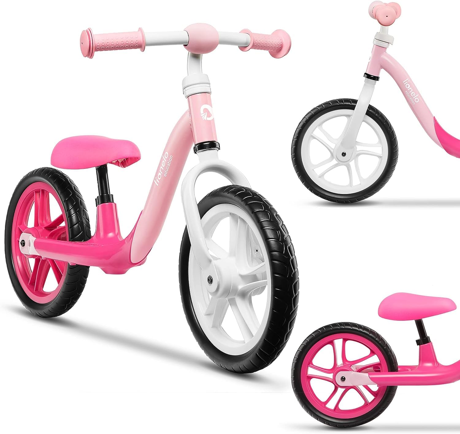 lionelo ALEX Kids' Balance Bike for Ages 3+ Lightweight, Adjustable Seat, EVA Foam Wheels, Safety Handlebar, Up to 30kg - Perfect Outdoor Adventure Gift for Boys & Girls