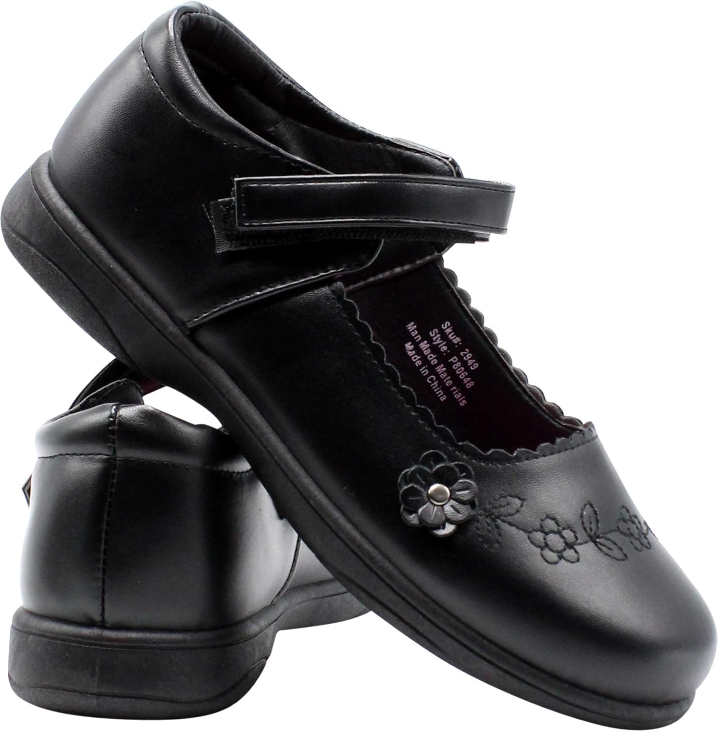 girls black velcro shoes