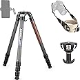 Carbon Fiber Tripod-INNOREL ST344C Professional Heavy Duty Camera Stand with 75mm Bowl Adapter Tube Leg 34.4mm, Max Load 77.2 lbs/35kg,Max Height 63 in/160cm for DSLR Travel Shooting No Mid-Column