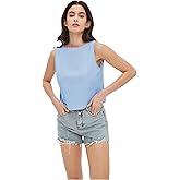 ZADORN Sleeveless Tops for Women Summer 2024 Loose Tank Top Casual Boatneck Cotton Women's Tank Top