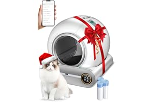 DUCKSKY Automatic Litter Box, Upgraded Robot Self Cleaning Litter Box for Multiple Cats, 65L+9L Extra Large, Features Negative ion Sterilization and Deodorization, APP Control, 3 Rolls Litter Bag Liners
