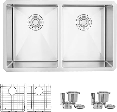 28 Inch Undermount Kitchen Sink Double Bowl 50 50 Stainless Steel