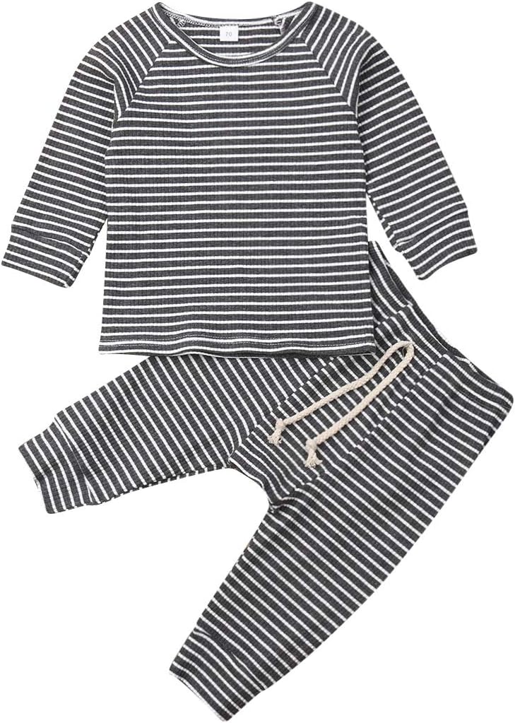 Madjtlqy Toddler Kids Baby Pjs Pants Set Nightgown Sleepwear Nightwear Casual Homewear Pajamas for Boy Girl