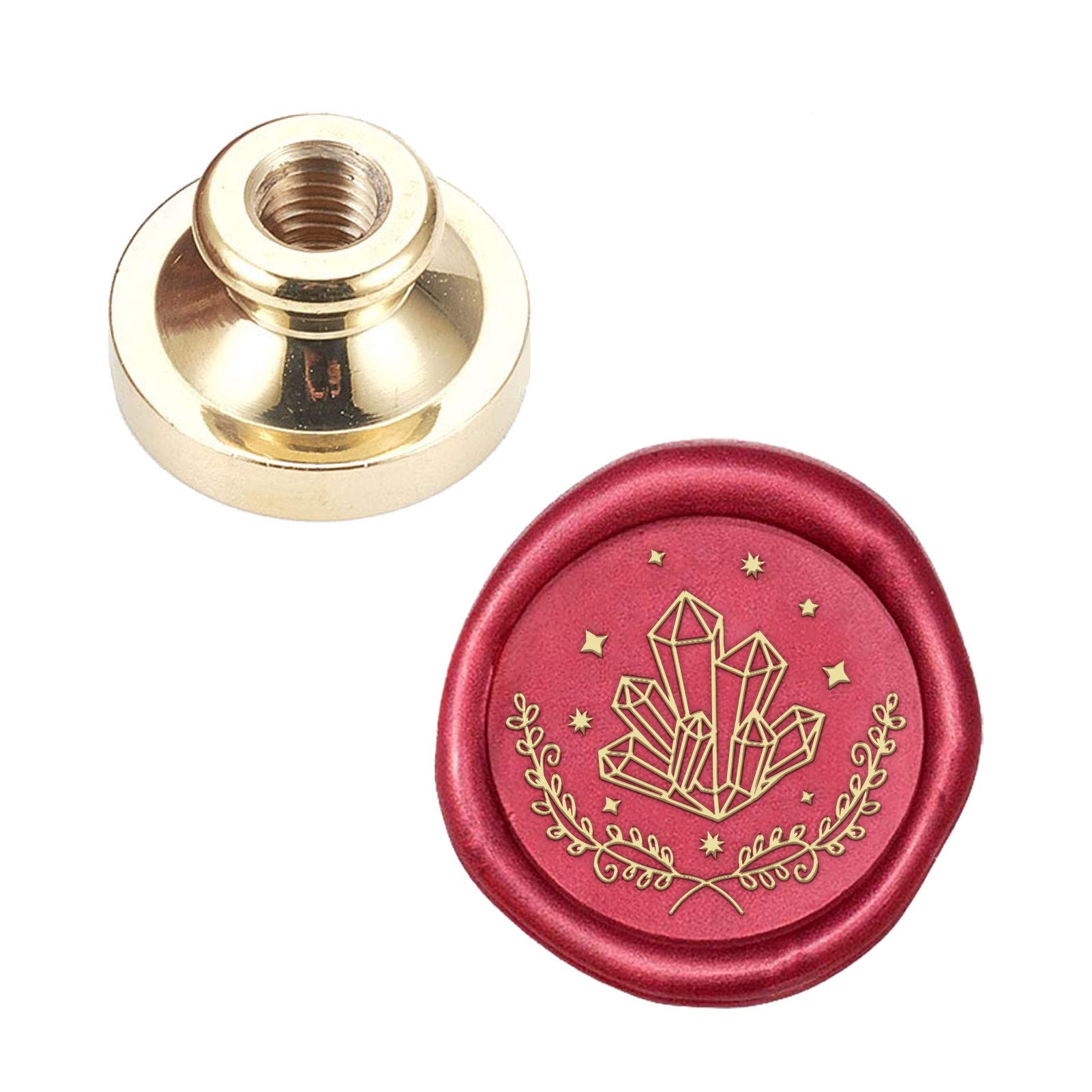 CRASPIRE Wax Seal Stamp Head Crystal Removable Sealing Brass Stamp Head for Creative Gift Envelopes Invitations Cards Decoration