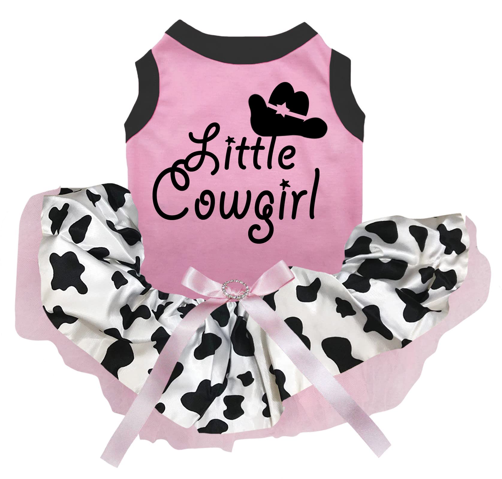 Photo 1 of Petitebella tle Cowgirl Puppy Dog Dress (Pink/Cow, Small)
