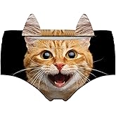 JINKAIJIA Women's Flirty Sexy Funny 3D Printed Low-waisted High elasticity Underpants Gift panties with cute ears