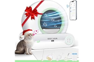 BEST JAJA Self Cleaning Litter Box, 2024 Upgraded Automatic Cat Litter Box with Mat & Multiple Cleaning Tools, 68L+9L Large Capacity Box Robot, Suitable for Multiple Cats, APP Control (Green)
