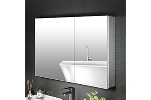 AZDHOME 36 x 24 Medicine Cabinet Mirror for Bathroom,Assembly Required,Aluminum Alloy Frame,Recessed/Surface Mounted,Mirrored Side Panel,Adjustable Shelves,Bathroom Medicine Cabinet with Mirror