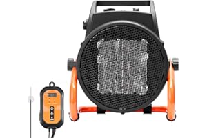 Uargd Greenhouse Heater with Thermostat, 1500W PTC Heating, Overheat Protection, 3-Speed Settings, Compact Electric Heater Fa