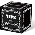Kolldenn Cardboard Tips Jar Donation Tip Bucket 6 x 6 x 6 Inches Collection Money Storage Container Suggestion Box Raffle Cash Box for Bartender Bars Restaurants Musicians Driver Coin