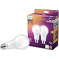 Philips LED Flicker-Free Frosted Dimmable A21 Light Bulb - EyeComfort Technology - 1600 Lumen- Soft White (2700K)- 12.5W=100W - E26 Base - Title 20 Certified - Ultra Definition - Indoor - 2-Pack