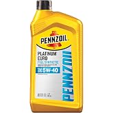 Pennzoil Platinum Euro Full Synthetic 5W-40 Motor Oil, 1 Quart