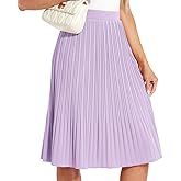 ZXIHZF Women Drapey Knitted Chiffon Pleated Midi Skirts