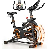 DMASUN Exercise Bike, Silent Magnetic Resistance Stationary Bike for Home with 330 LBS Capacity, Pedals with Anti-loosening Nuts, Indoor Bike with Comfortable Seat Cushion, Digital Display