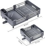 KINGRACK Extendable Dish Drainer Rack Stainless Steel Gray Kitchen view 6