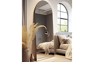 AyeWish Floor Mirror, Full Length Mirror, Arched Mirror, Standing Mirror, Tall Mirror, Wall Mounted, FreeStanding, Large Mirror, 58"×18", Aluminum Frame -Black