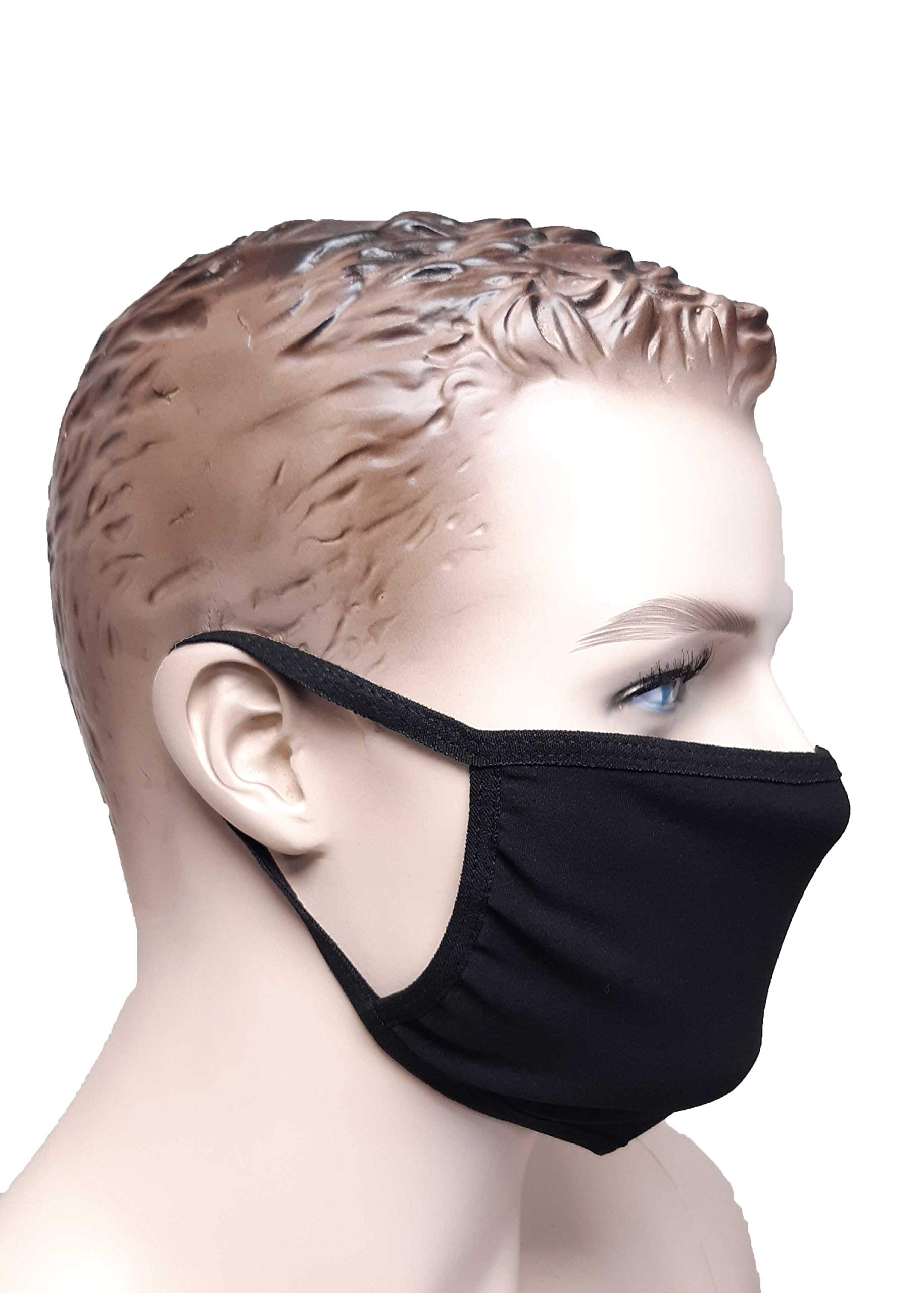Velopac Cotton Re-usable face covering BLACK - PACK OF 3