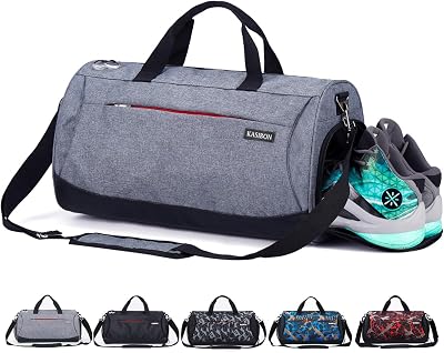 KASIBON Sports Gym Bag with Shoes Compartment and Wet Pocket 35L
