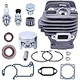 Adefol Nikasil 44.7mm Big Bore Chainsaw Cylinder Piston Kit for Stihl 026 MS260 026PRO Replacement Parts with Gasket Set Oil Seal Set Needle Bearing Spark Plug Cylinder Plug Decompression Valve