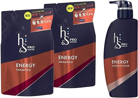 Amazon セット買い H S For Men シャンプー Pro Series エナジー 詰め替え 300ml 2個 コンディショナー Pro Series エナジー ポンプ 350g H S リンス コンディショナー 通販