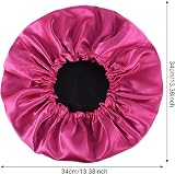 Fuyamp Satin Sleep Cap 2 Pack Adjustable Double-Sided Waterproof Red Black view 2