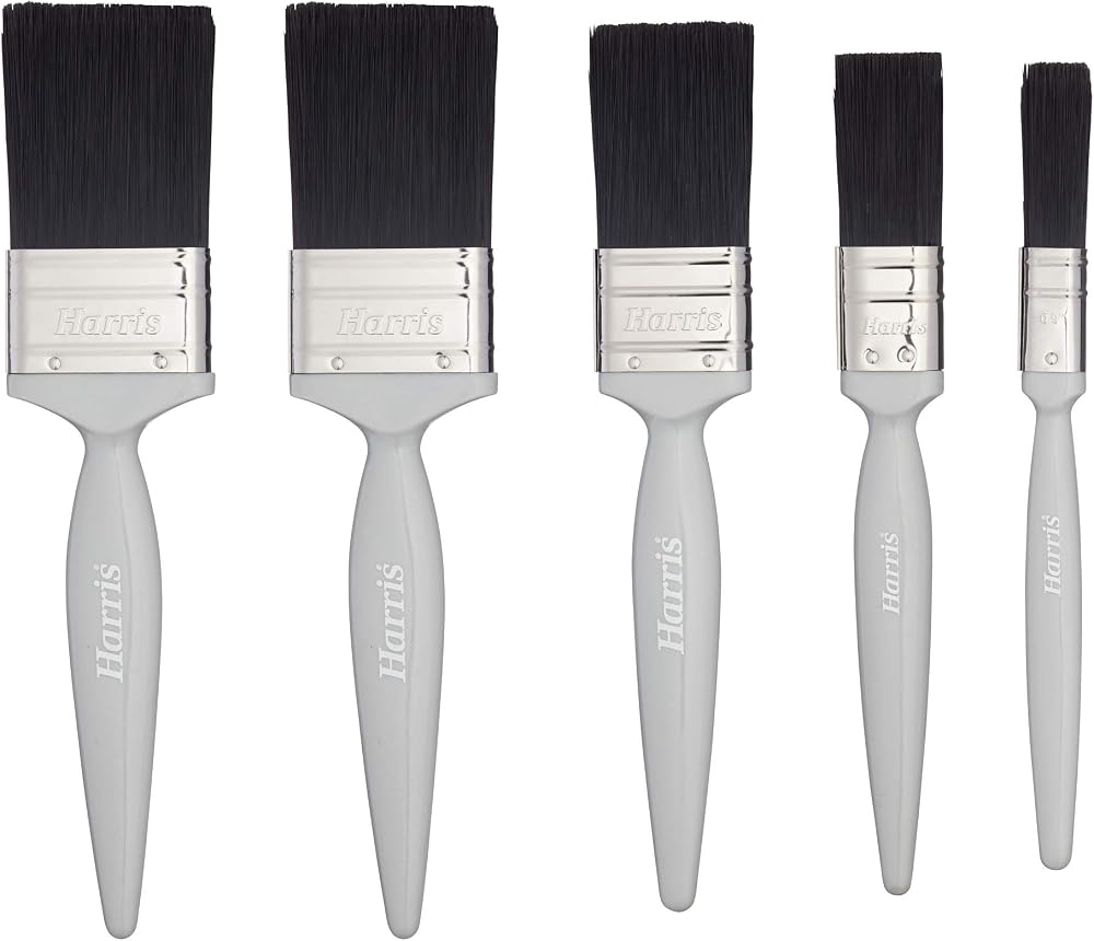 Harris Essentials Woodwork Gloss Paint Brush Set 5pc 0.5in 1in 1.5in 2in