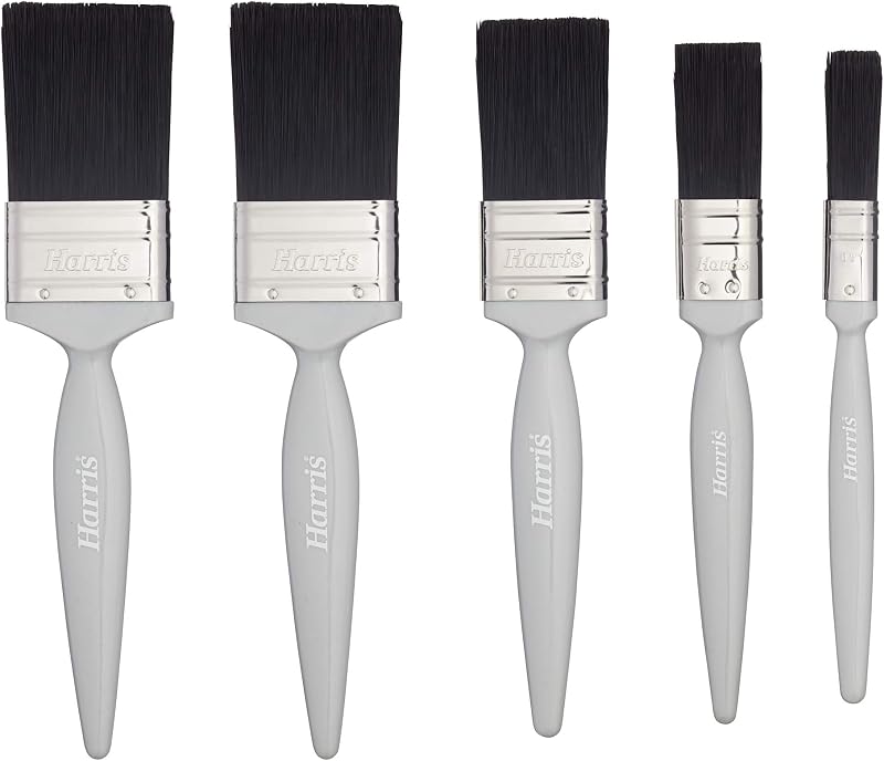 Harris Essentials Woodwork Gloss Paint Brush Set 5pc 0.5in 1in 1.5in 2in