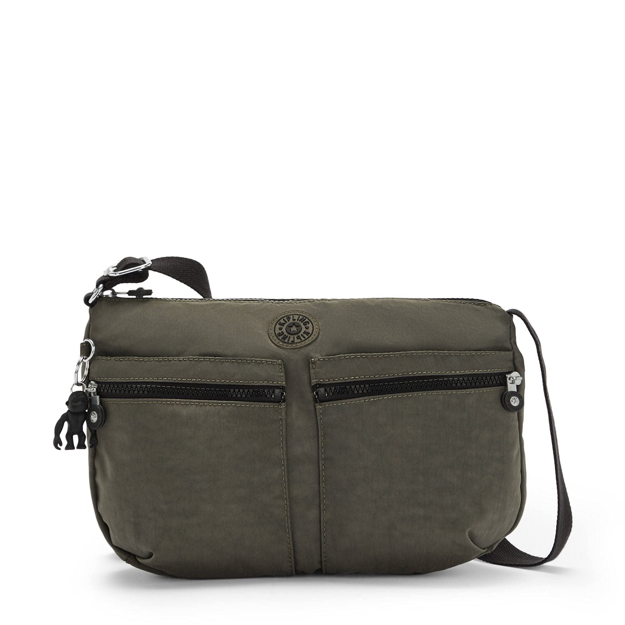Kipling womens Womenâ€™s Izellah Bag, Super Light Everyday Purse, Nylon Shoulder Crossbody Bag, Green Moss, 12.25 L X 9.25 H X 5 D US