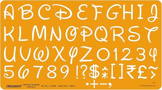 linograph lettering drafting template disney i drawing