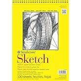 Strathmore 300 Series Wire Bound Sketch Pad, 50 lb. Paper, 9 X 12 inches, 100 Sheets (350-9)