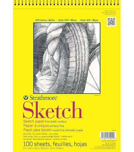 Amazon.com: Strathmore 300 Series Tape Bound Sketch Pad, 50 lb