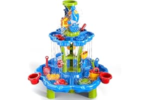 EPPO Kids Water Table for Toddlers 1-3 3-5,2-Tier Toddler Water Table,Toddler Sand and Water Table Summer Outdoor Toys for Toddlers 1-3 3-5 Backyade Garden