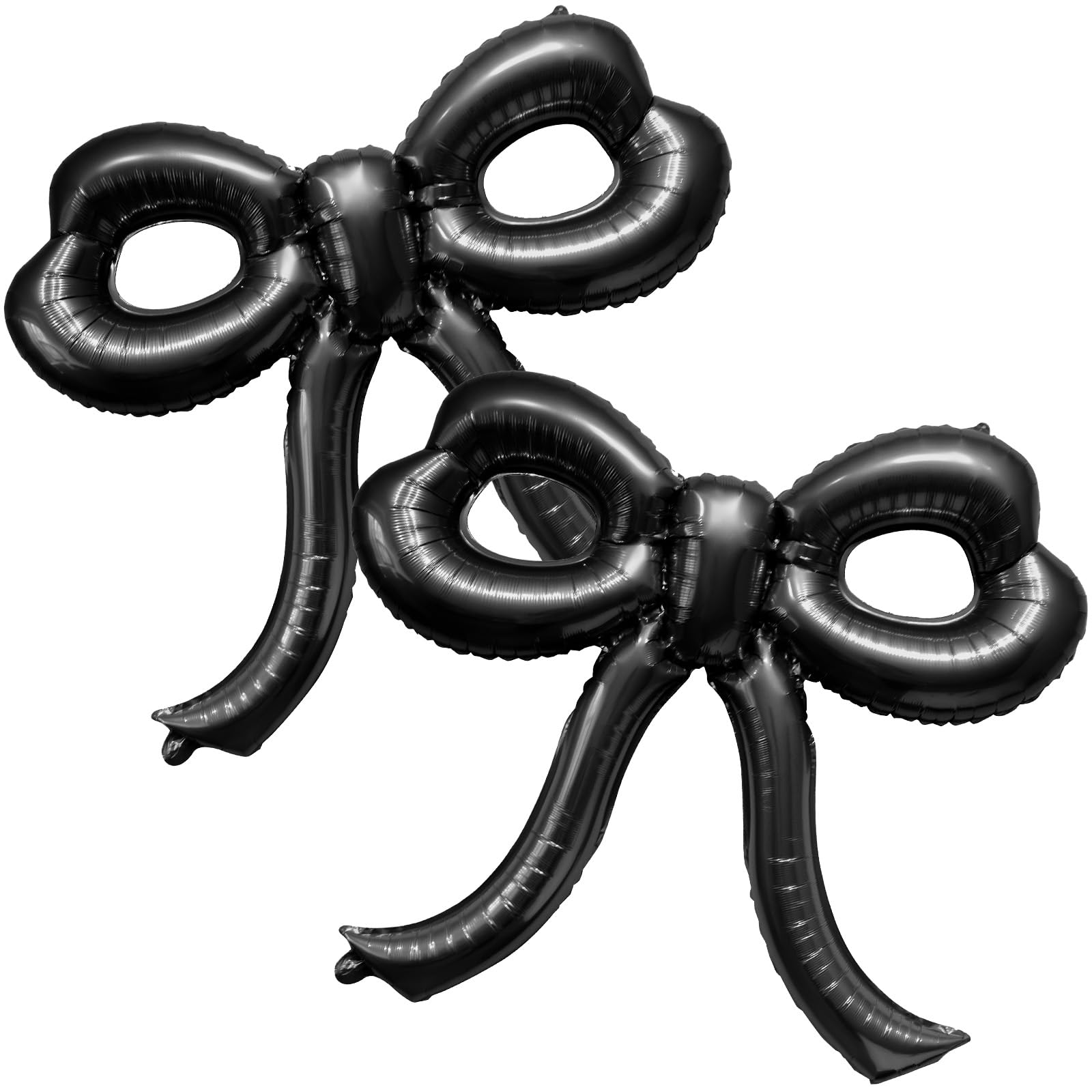 Photo 1 of 2 Pcs Bow Birthday Decorations Black Bow Balloons Bow Party Decorations Giant Foil Balloon for Girl Women Baby Shower Bridal Engagement Wedding Decor Bachelorette Party Supplies