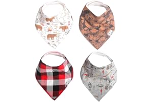 Copper Pearl Baby Bandana Drool Bibs for Drooling and Teething 4 Pack Gift Set "Lumberjack"