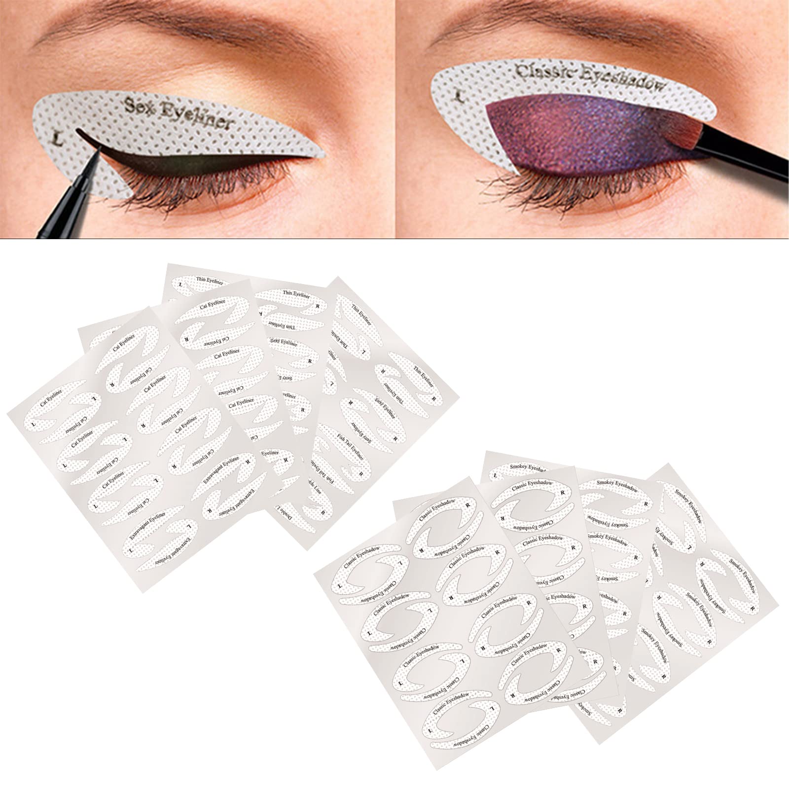 Eyeliner Eyeshadow Stencil Stickers,Eyeliner Eyeshadow Stickers,Wing Cat Stencils Tool﻿